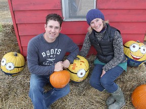 Ken and Christine Paul run Fruition Berry Farm, on Hughes Road off Hwy. 15. So far this year they have gone through about 5,000 pumpkins.
Michael Lea The Whig-Standard