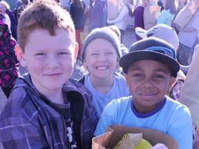 Grade 1 students at Stony Plain Central School participated in the food drive. Together the students donated 925 pounds of food. - Karen Haynes, Reporter/Examiner