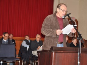 Crowe Valley watershed resident David Daunter speaks to the Crowe Valley Conservation Authority board during a special board meeting Friday to consider a proposed operational services agreement with Quinte Conservation. - Mark Hoult/Community Press