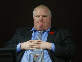 Mayor Rob Ford attends a committee meeting at Toronto City Hall on Wednesday, October 30, 2013. (Craig Robertson/Toronto Sun)