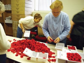 Preparing poppies for distribution