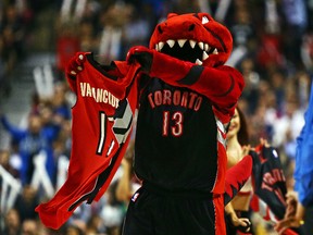 Replacement Raptors mascot Stripes at the home opener (Dave Abel, Toronto Sun)