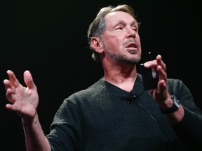 Co-founder and chief executive of Oracle Corporation, Larry Ellison introduces the company's latest SPARC servers at Oracle Conference Center in Redwood Shores, California March 26, 2013. REUTERS/Stephen Lam