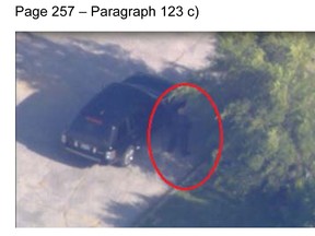An evidence photo distributed by Toronto Police of Mayor Rob Ford urinating is pictured in this undated handout photo. Toronto Police/Handout/QMI Agency