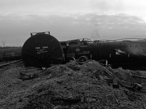 This photo from the Gainford train derailment was supplied by the Transportation Safety Board of Canada.