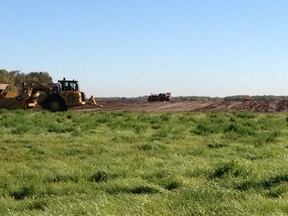 This was the progress at Sand Hills Road as of last month. Since then, the Parkland Airport Development Corporation have been hauling gravel in to build a runway. - Photo Supplied by the Anti-Aerodrome Co-operative