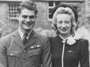 Flying Officer-Pilot Frederick John Daws is pictured here with his wife Kathleen May. Daws, who died July 25, 1945 at the age of 22, is one of 189 Sarnians to be remembered in a 150-page compilation of those who fell in the Second World War, the Korean War and in Afghanistan. SUBMITTED PHOTO