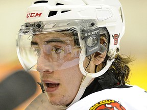 Belleville Bulls forward Remi Elie tallied twice and added an assist in a 4-3 win over North Bay Saturday night at Yardmen Arena. (Aaron Bell/OHL Images)