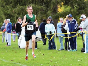Devin Nicholson, shown here at WOSSAA, was 29th out of 265 senior boys at the OFSAA cross-country championships in Sudbury Saturday. Nicholson, who also runs with the London Legion club, will be competing in Vancouver later this month in age group nationals. GREG COLGAN/SENTINEL-REVIEW