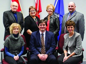 Back row from left are Vice-Chair Don Zech, Chairwoman Colleen Deitz and trustees Esther Willms and Robert Strauss. In the front row, Superintendent Kevin Gietz is flanked by newly-elected trustees Debbie Laturnus, left, and Joan Boras. Palliser Regional Schools board of trustees were sworn in during a brief ceremony Oct. 28, following an orientation session. At the board’s organizational meeting Oct. 29, Colleen Deitz was elected chairwoman and Don Zech was elected vice-chair. Deitz was recently acclaimed for a sixth term on the board and is the longest serving member and served as vice-chair for 11 years. Zech is beginning his fifth term on the board, and had previously served as chair for eight years. Submitted photo