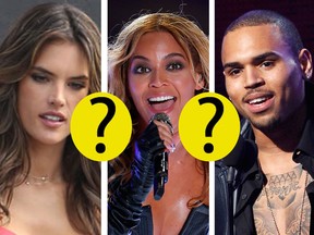 Composite image of Alessandra Ambrosio, Beyonce and Chris Brown. (Reuters)