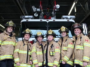 A group of Sarnia firefighters are getting ready to spend 72 hours camping out on the roof of Lambton Mall, beginning Nov. 30, to raise money for Muscular Dystrophy Canada. Last year's Sarnia firefighter camp-out raised more than $14,000. This year's campers are, from left, Ryan Carr, Kevin McMelo, Rod Beselaere, Chris Downham, Sean Kernohan and Chris Palmer. SUBMITTED PHOTO