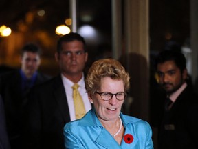 Ontario Premier Kathleen Wynne arrives at the annual Toronto Police chief's dinner at the Liberty Grand complex in Toronto on Wednesday, November 6, 2013. (Michael Peake/Toronto Sun)