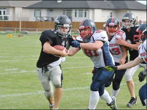 Whitecourt Cats quarterback  suffered a hamstring injury on the first game of the season against the Peach River Pioneers on Sept. 6. 
Barry Kerton | Whitecourt Star