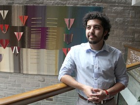 Queen's University computing student Amin Nikdel has helped develop software, now being tested on campus, that allows a class to interact with their professor in real-time, asking questions or requesting parts of a lecture be repeated for better understanding.
Michael Lea The Whig-Standard