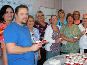 St. Thomas-Elgin General Hospital staff celebrate their Platinum Level Quality Health Care Workplace Award from the Ontario Hospital Association and the Ministry of Health and Long Term Care with ice cream cupcakes last week. This is their fourth consecutive year winning the award, which recognizes the innovation and teamwork at STEGH that ensures a high quality workplace and signifies STEGH's ongoing efforts to improve patient care.