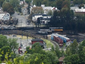 Train derailment site in Lac-Megantic, Quebec in July 2013. (AFP photo)