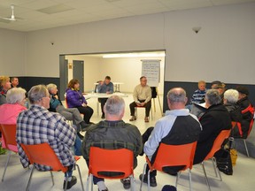 Alberta Culture employees lead an animal bylaw review session on Nov. 7 at Graminia Community Hall. Parkland County residents participated in the review to assist the municipality in making changes to the bylaw. - April Hudson, Reporter/Examiner