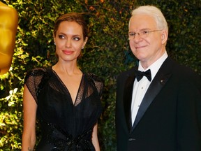 The Hollywood film industry recognized Angelina Jolie on Saturday with a humanitarian award for her work with refugees and advocating for human rights.

REUTERS/Fred Prouser