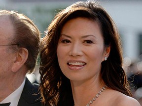 Rupert Murdoch and wife Wendi Deng arrive at the Vanity Fair Oscar Party at Mortons in West Hollywood in this March 5, 2006 file photo.