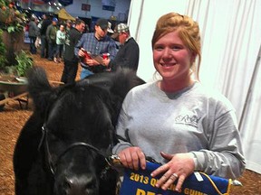 Amber McLachlan of Alvinston attended the Royal Winter Fair in Toronto as she has for several years, but this year, after her prize steer won Reserve Grand Champion, her boyfriend, Joel Chalcraft of Ridgetown, got onto one knee and proposed to her. The couple work at Highgate Meats.