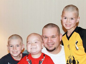 Joey Murray's father, Scott, and his brothers, TJ and Riley, shaved their heads in a show of support for Joey who is battling childhood leukemia. The Ingersoll family is also dealing with the recent death of Doretta Murray - Scott's wife and mother of the boys. The community is coming together in supporting the Murrays. Submitted photo