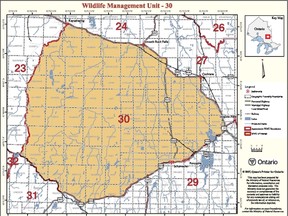 Wildlife Management Unit 30 is one of the units included in the two year pilot project. (Provided by the MNR)