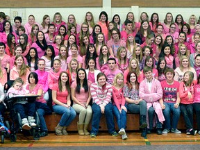 Thursday, Nov. 21 was Sea of Pink Day at Glendale High School in Tillsonburg. Hundreds of students (as well as staff) wore pink shirts in support of anti-bullying and Bullying Awareness and Prevention Week. CHRIS ABBOTT/TILLSONBURG NEWS