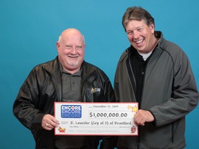 Richard Leuszler, of Norwich and Vaughn Harrison, of Brantford, won the $1 million Encore Lotto 6/49 draw.
