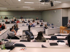 Greg Ross, associate dean of research at the Northern Ontario School of Medicine, speaks Friday during the Lake Nipissing Research Conference at Nipissing University.