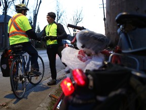 “By and large most people don’t realize they can get fined for not having a light on, especially around this time of day when it’s not quite dark but it’s definitely 30 minutes before sunset,” said Neal Scott of Cycle Kingston. (Elliot Ferguson The Whig-Standard)