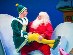 Liam Tobin, left, and Neil Barclay perform a scene from Elf, the modern holiday classic in which Buddy the elf tries to spread Christmas cheer, at the Grand Theatre in London (grandtheatre.com). On stage to Jan. 4. (DEREK RUTTAN, QMI Agency)