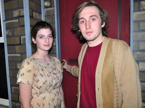 St. Thomas Aquinas secondary school students Caitlin McKeon and Jake Schindler on set before a rehearsal of the school’s upcoming production of Blood Brothers Nov. 20, 2013. CHRIS MONTANINI\LONDONER\QMI AGENCY