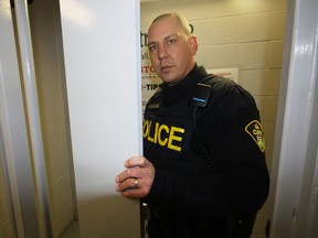 A decision to drink alcohol in excess of the legal limit and drive could lead down a road concluding inside what could safely be termed ‘Spartan’ accommodation inside the Oxford OPP Tillsonburg detachment. PC Scott Elsdon, photographed here shutting the cell door, is among local officers reminding motorists that if they choose to drink, their only option should be to not drive. Jeff Tribe/Tillsonburg News