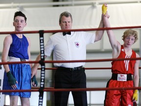 The Boxing Club’s Mitchell Kubrak was named the winner of the Bronze Gloves championship in the 54 kg Jr. B class after out-pointing the Cougar Club’s Murray Banting in the final. The win raised Kubrak’s record to 6 and 3. - Gord Montgomery, Reporter/Examiner