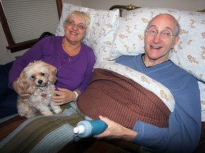Alrae (left) and Denis Turcotte (along with Nina, their toy poodle) are thrilled with renovations which have made their Broadway residence's first floor fully accessible and much more functional. Jeff Tribe/Tillsonburg News