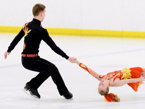 Mackenzie Ripley and Paxton Knott, pre-novice pairs champions from the Western Ontario Sectionals, compete this week at the Western Challange in Regina. Contributed