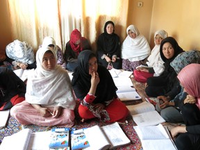 A group of Afghan women take part in an adult literacy class funded by CW4WAfghan in partnership with Medica Afghanistan.
Provided photo