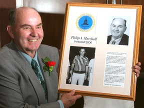 Phil Marshall, who was inducted into the Kingston and District Sports Hall of Fame on May 5, 2006, died on Friday. He was 81. (Michael Lea/The Whig-Standard)
