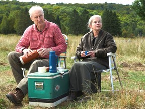 Craig Morrison and his wife Irene (played by actors James Cromwell and Genevieve Bujold), pictured here in a screen shot from "Still Mine," fight the government in the lighthearted film tackling aging. (Submitted photo)