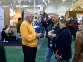 Tillsonburg Mayor John Lessif greets people at the International Fall Home Show in Toronto. CONTRIBUTED PHOTO