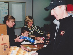 Novelis volunteers help out with the hamper campaign.