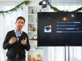 Instagram chief executive officer and co-founder Kevin Systrom announces the launch of a new service named Instagram Direct in New York Dec. 12, 2013. REUTERS/Lucas Jackson