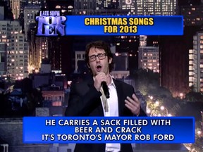 Singer Josh Groban performed the Top Ten Christmas Songs For 2013 - with Rob Ford coming in at No. 4.