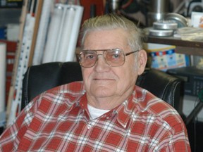 Courier Press file photo
Frank Dymock, shown here in 2012, sharpened skates for over five decades in Wallaceburg. He refused payment, instead asking people to make donations to various causes such as minor hockey.
