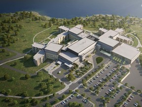 The design plans for the new Providence Care hospital were unveiled on Friday, including this aerial view.