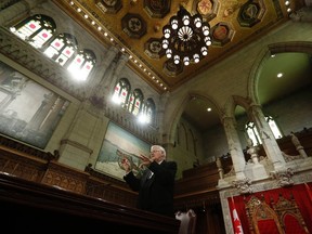 Senate Speaker Noel Kinsella speaks during a news conference in the Senate chamber on Parliament Hill in Ottawa December 2, 2013. REUTERS/Chris Wattie