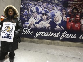 Support staff at the Air Canada Centre went on strike walking off the job ahead of Friday night. (Jack Boland/Toronto Sun/QMI Agency)
