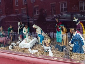 The Nativity scene outside of St. Pat's Basilica in downtown Ottawa. December 14,2013. Errol McGihon/Ottawa Sun/QMI Agency