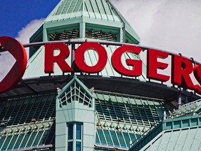 The Rogers sign is seen atop the Rogers Communications headquarters building in Toronto in this file photo taken April 25, 2012. (REUTERS/Mark Blinch)